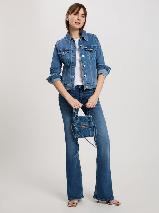 Damen Jeans Jacke dunkelblau