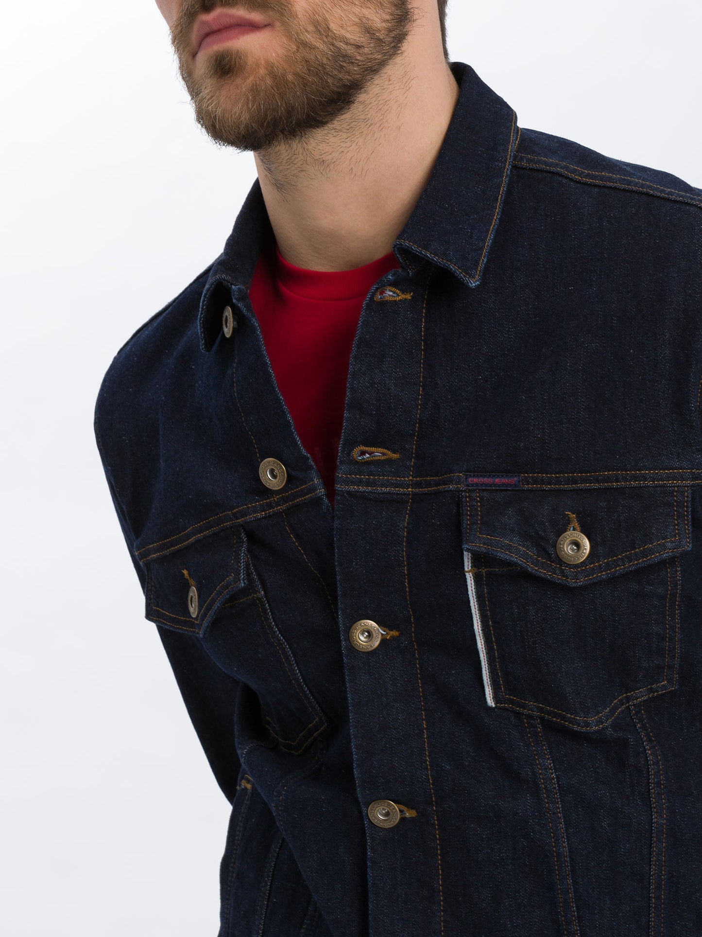 Men's denim jacket denim jacket regular fit dark blue