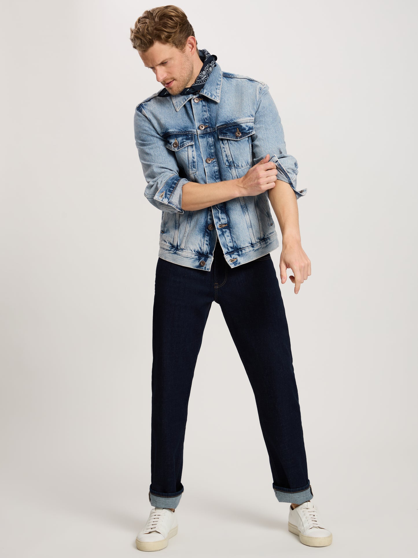 Herren Regular Jeansjacke in hellblau