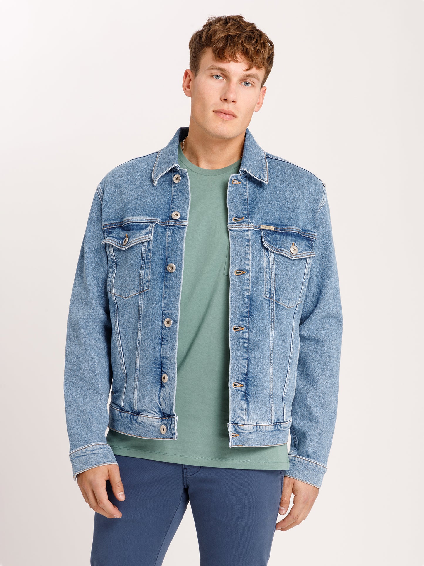 Herren Jeansjacke Denim Jacket Regular Fit hellblau