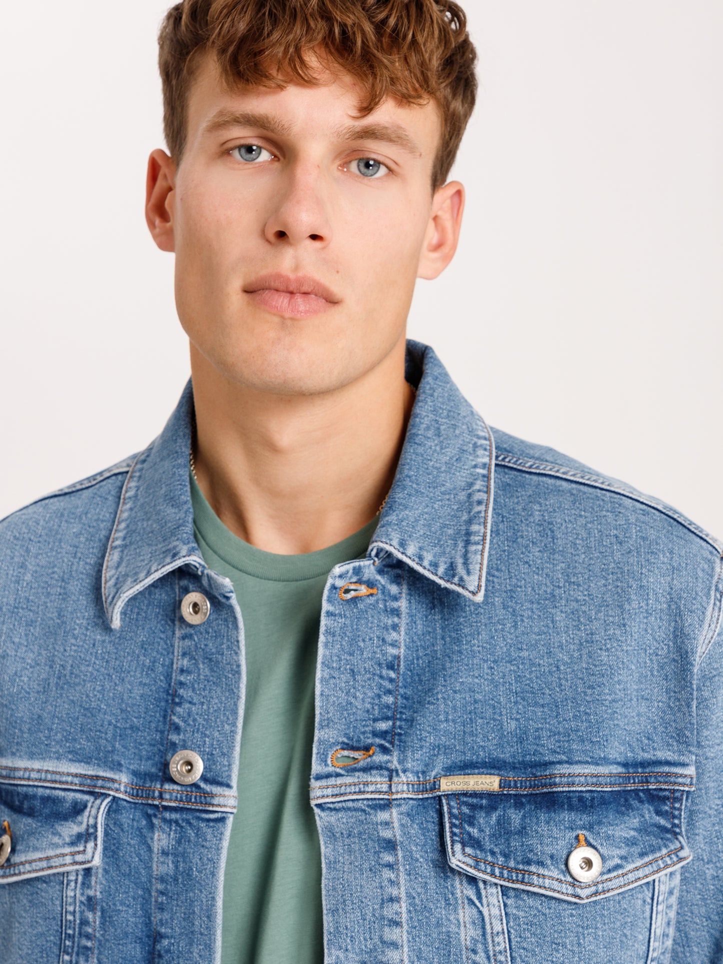 Men's denim jacket denim jacket regular fit light blue