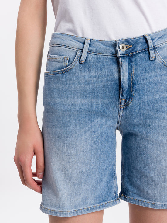 Zena Damen Jeans Slim Shorts hell blau