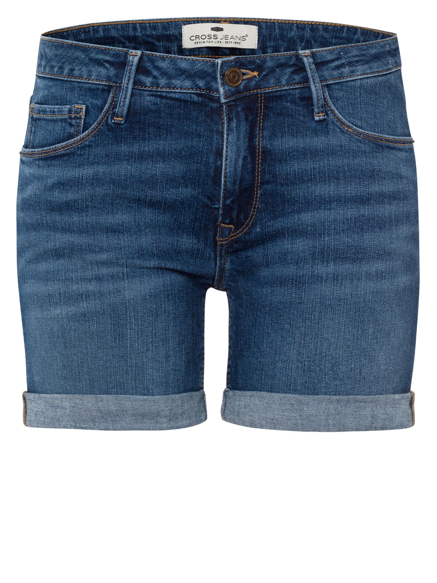 Zena Damen Jeans-Shorts Slim Fit blau.