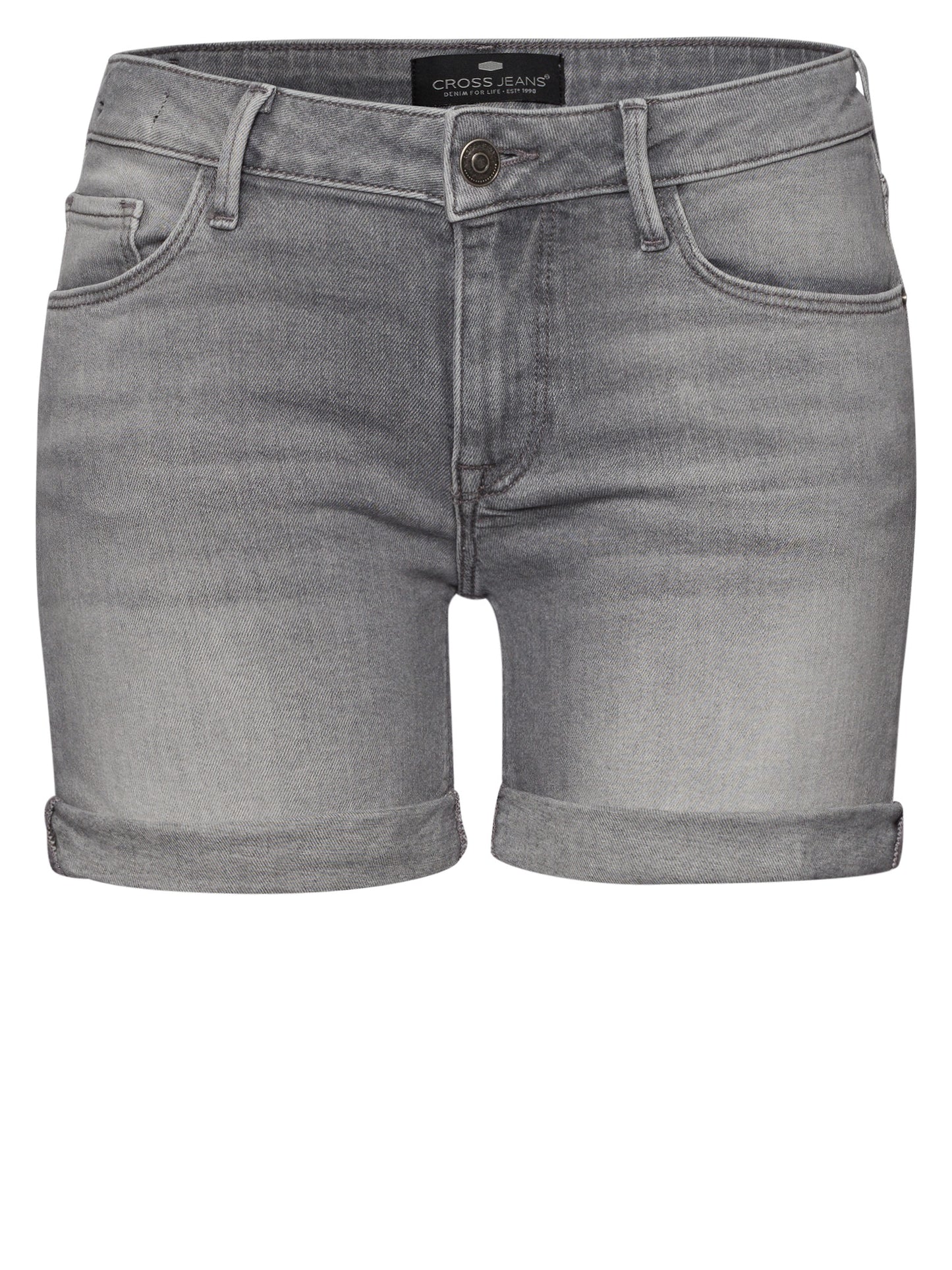 Zena Damen Jeans Slim Shorts grau
