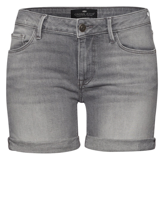 Zena Damen Jeans Slim Shorts grau