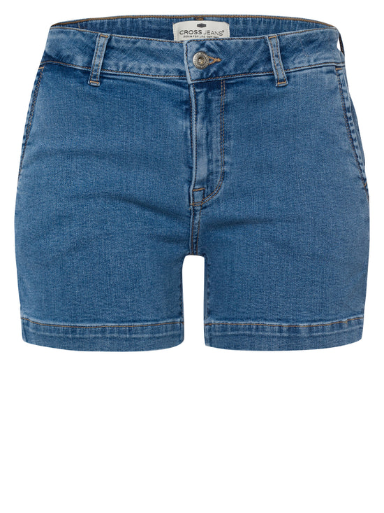 Arya Damen Jeans Shorts mittelblau