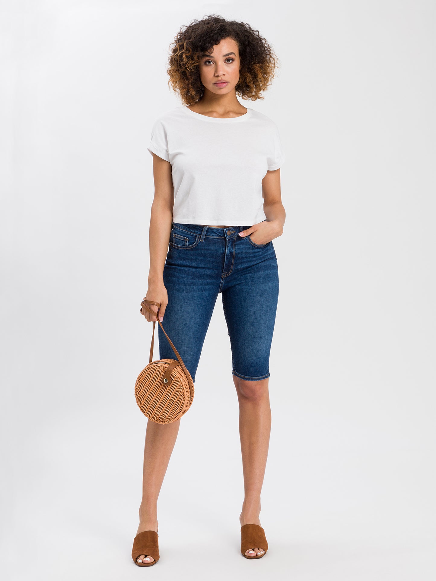 Women's jeans shorts dark blue