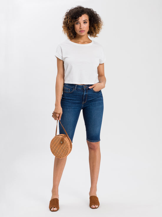 Women's jeans shorts dark blue