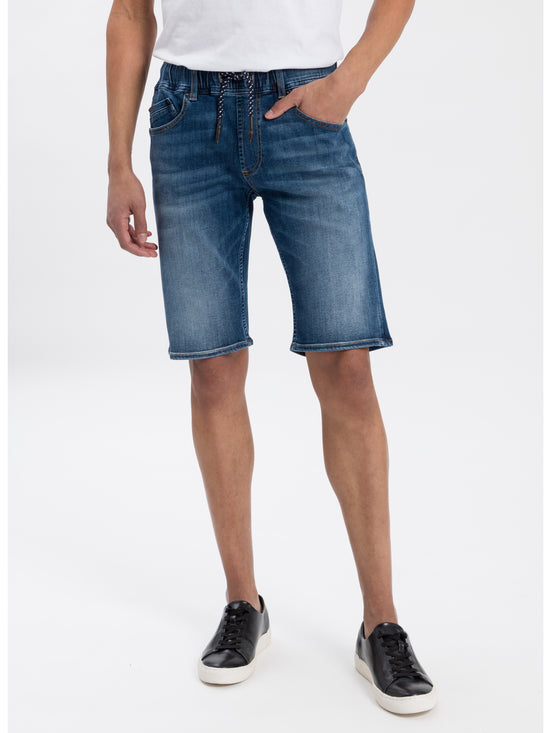 Jed men's jeans jogger shorts dark blue