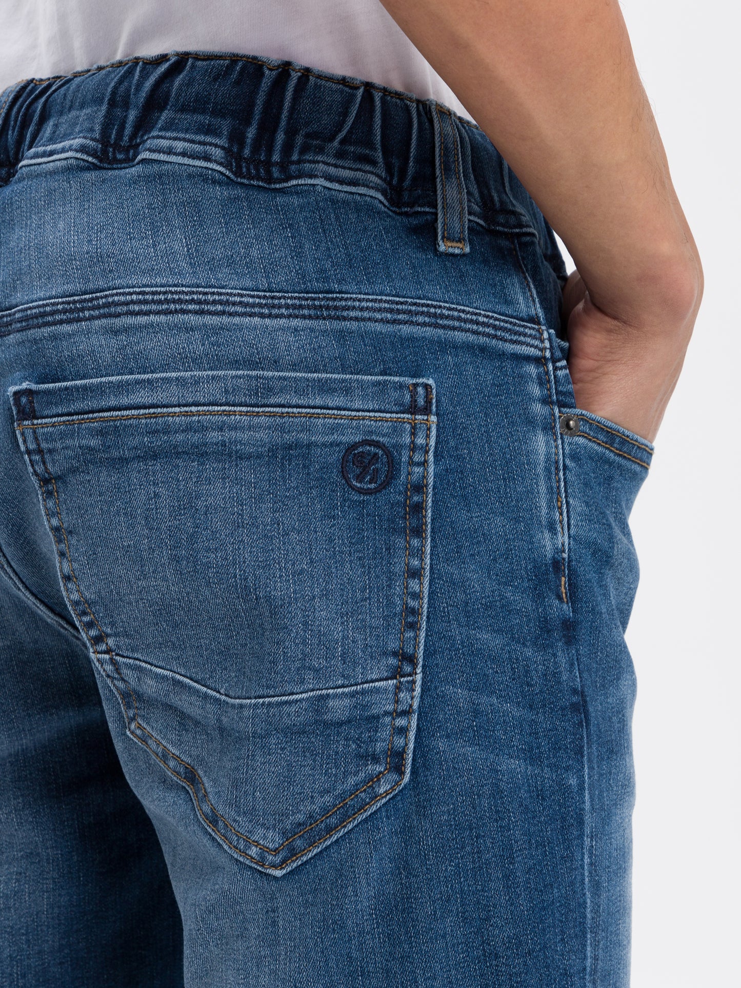 Jed men's jeans jogger shorts dark blue