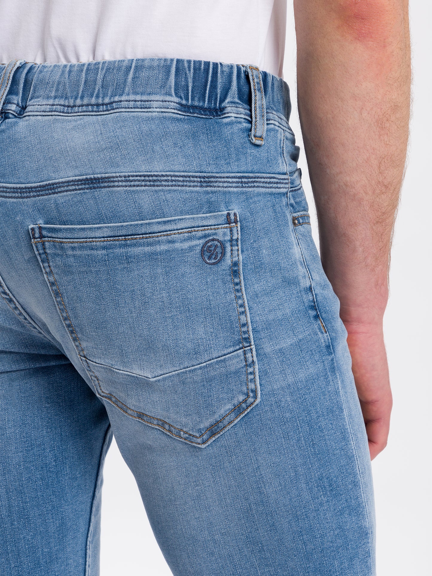 Jed men's jeans jogger shorts light blue