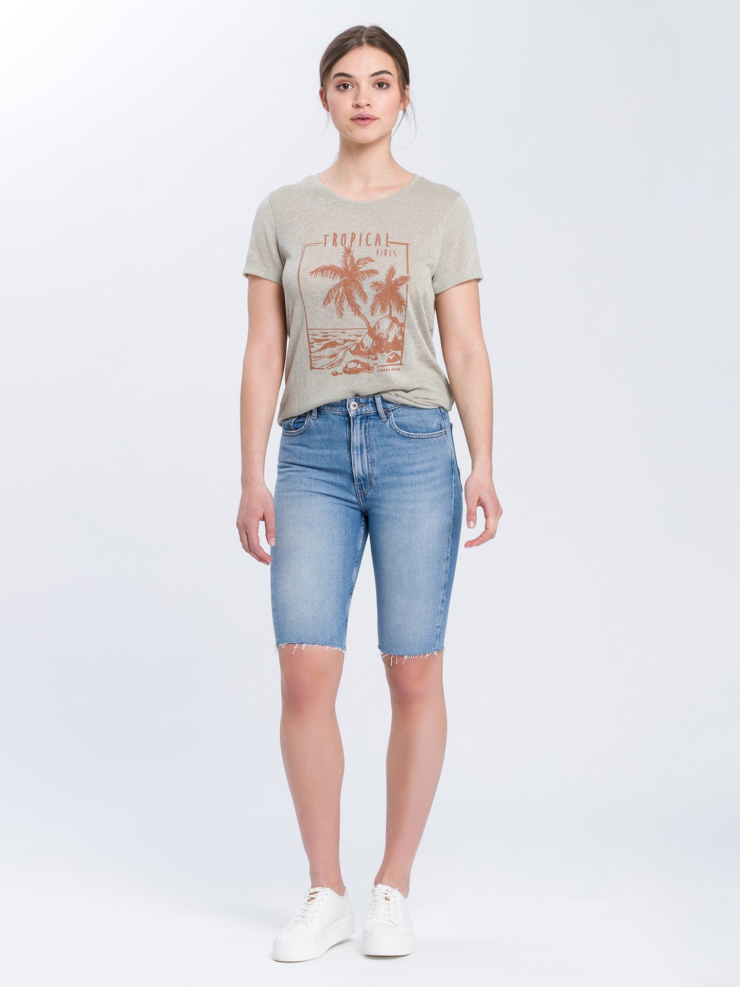 Marisa Damen Jeans Shorts hellblau