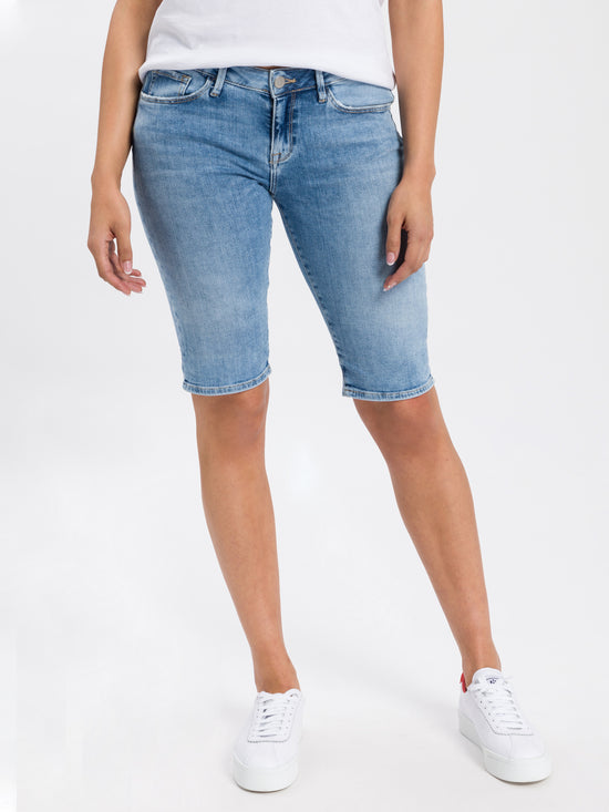 Amy women s denim Bermuda shorts light blue CROSS JEANS