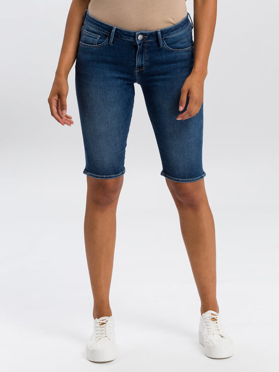 Amy Damen Jeans Bermuda Shorts dunkelblau