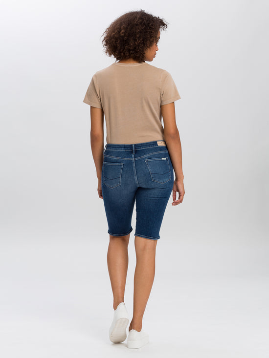 Amy Damen Jeans Bermuda Shorts dunkelblau