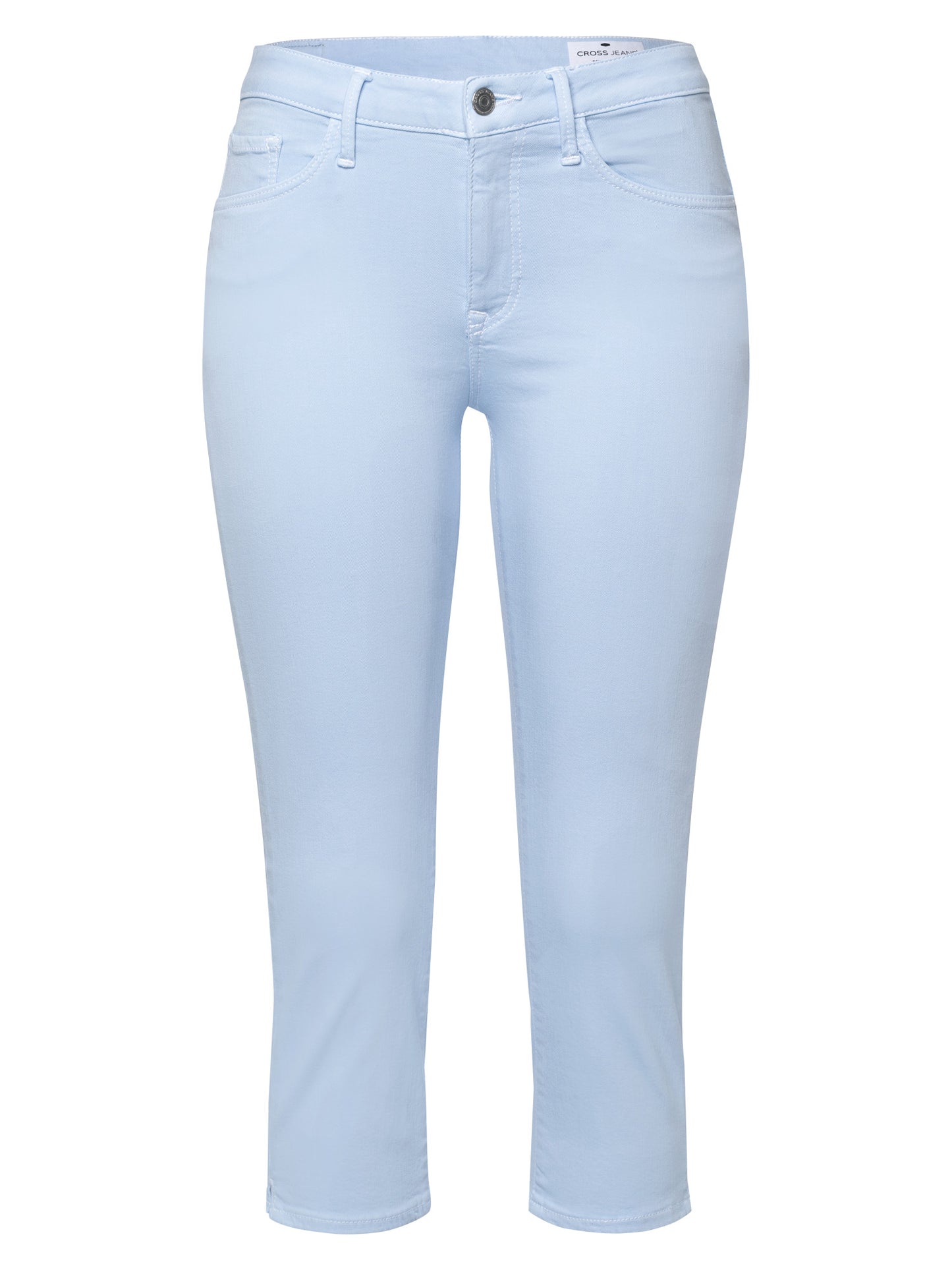 Amber Damen Jeans Capri hell blau
