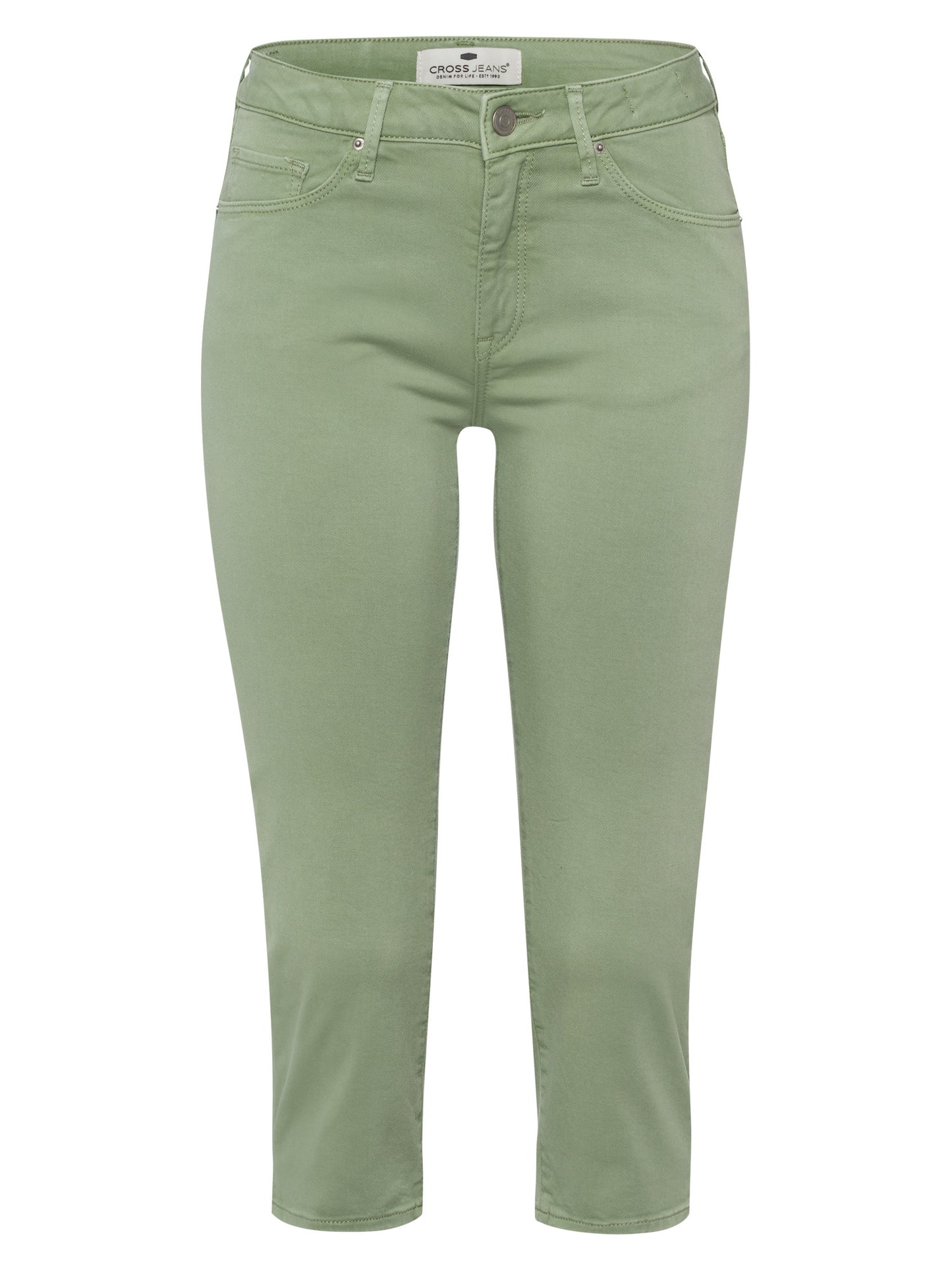 Amber Damen Capri-Jeans Slim Fit mint