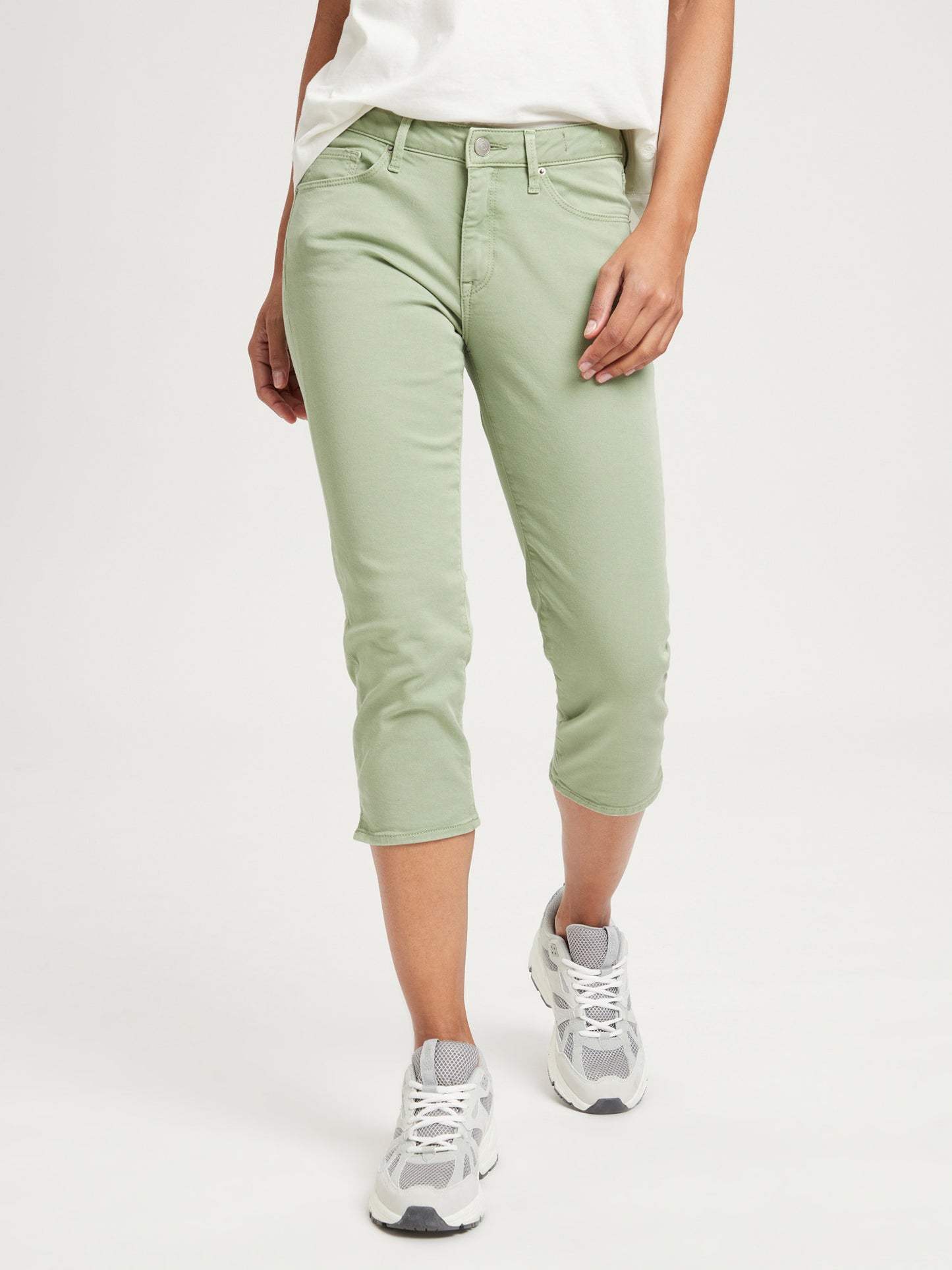 Amber Damen Capri-Jeans Slim Fit mint