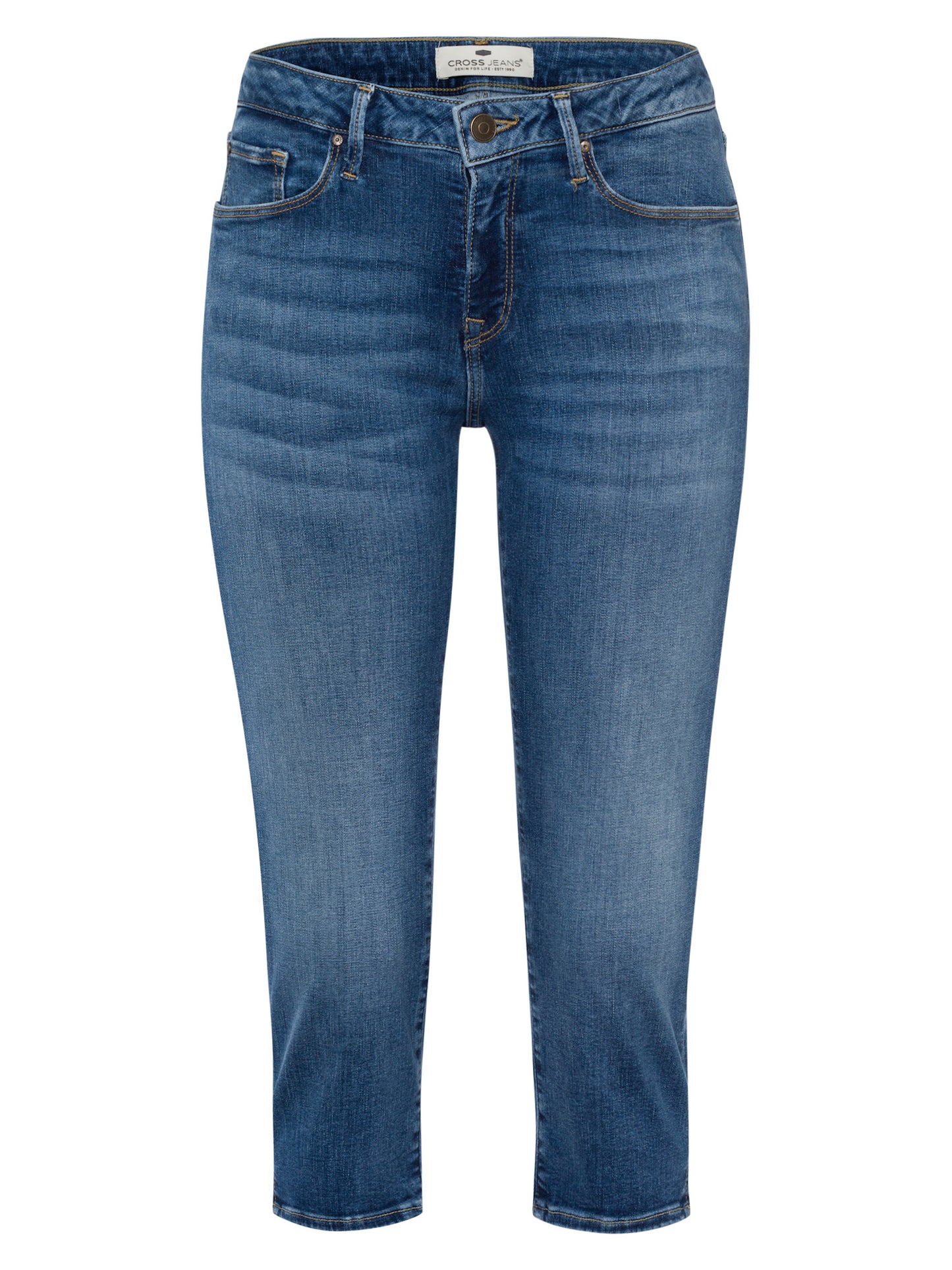 Amber women's slim fit capri jeans blue.