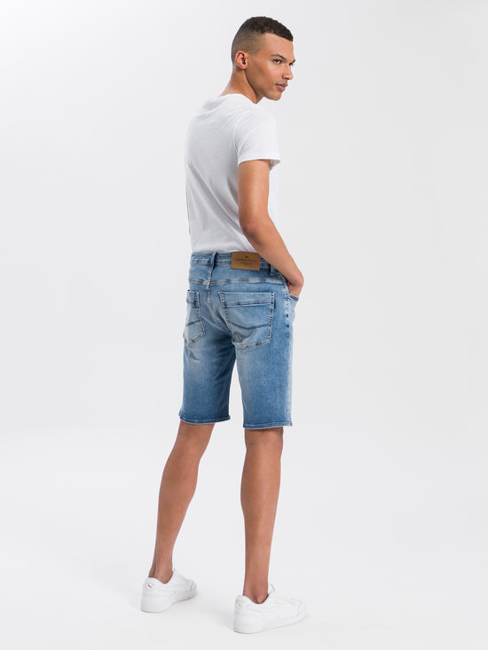 Jim men's jeans slim shorts light blue