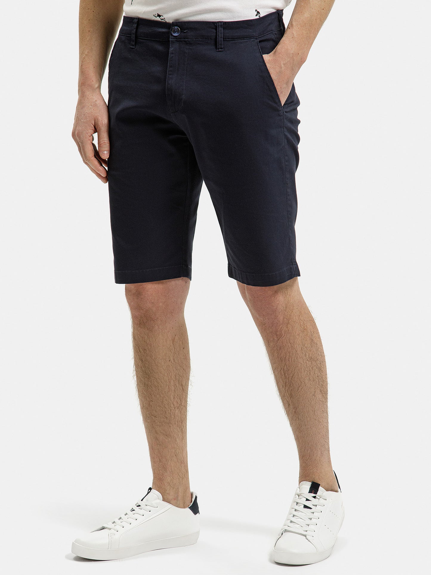 Leom Herren Regular Chino Shorts in dunkelblau