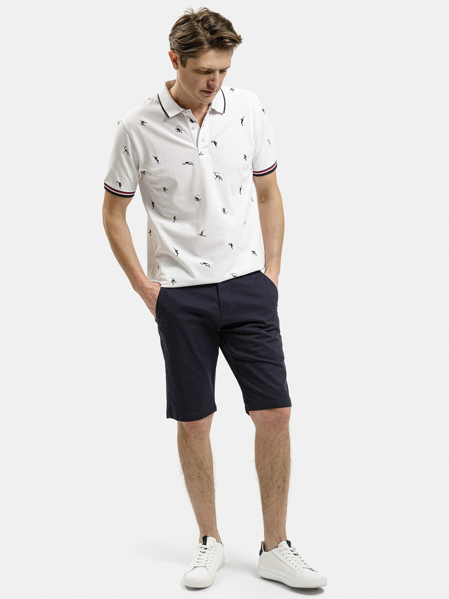 Leom Herren Regular Chino Shorts in dunkelblau