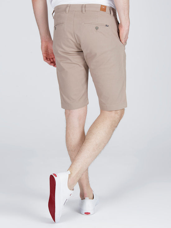 Leom Herren Jeans Regular Shorts beige