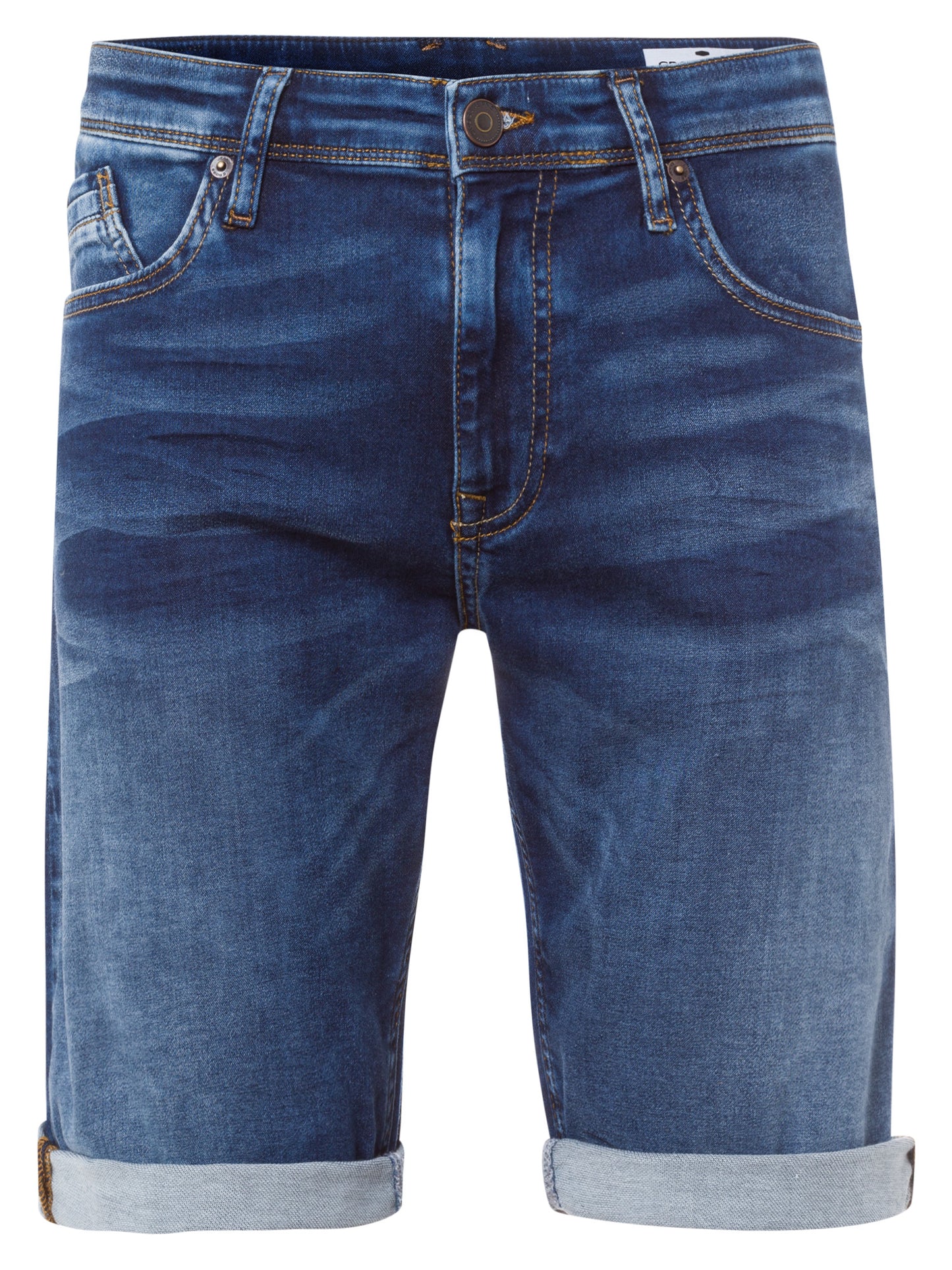 Leom Herren Jeans Shorts Regular dunkelblau
