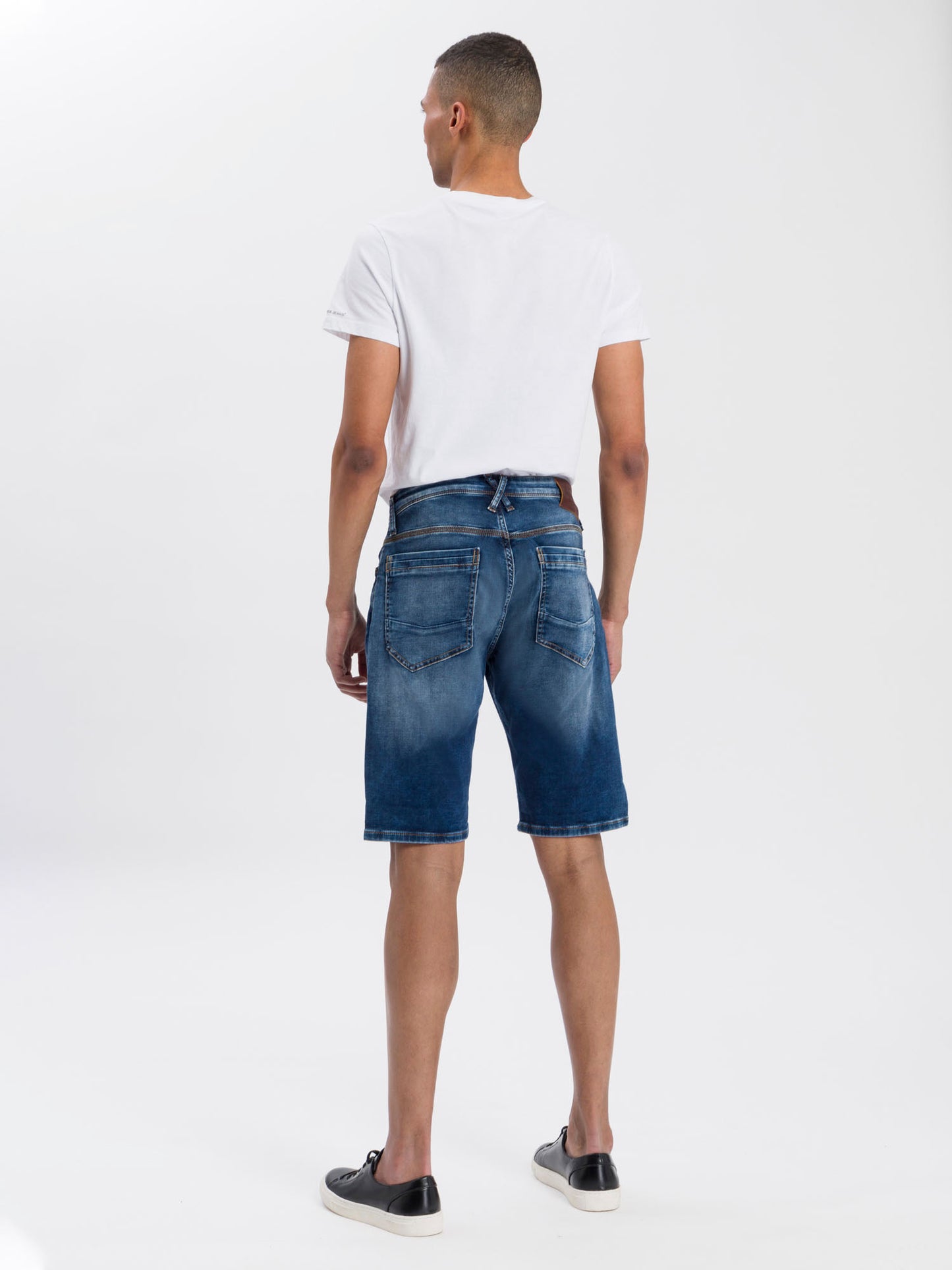Leom Herren Jeans Shorts Regular dunkelblau