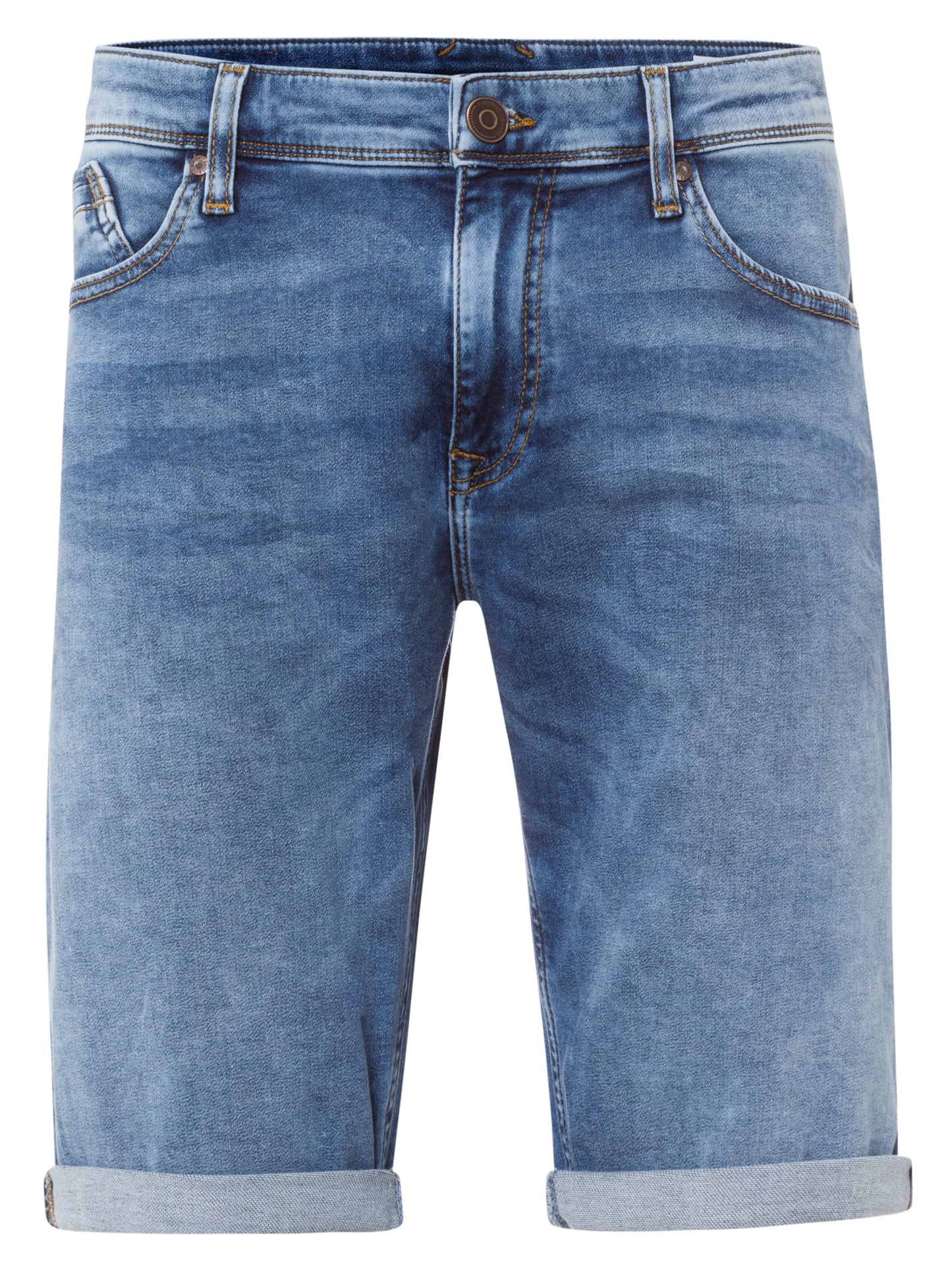 Leom Herren Jeans Shorts Regular hellblau