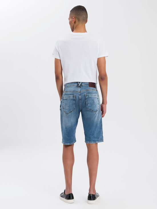 Leom Herren Jeans Shorts Regular hellblau