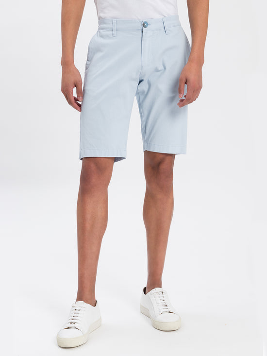 Leom Herren Jeans Regular Shorts hellblau