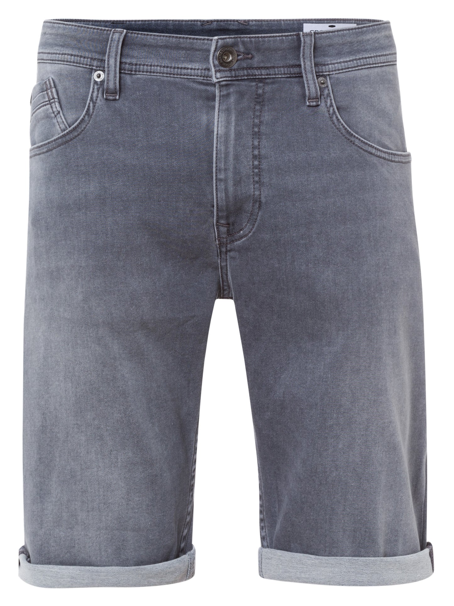 Leom Herren Jeans Regular Shorts grau