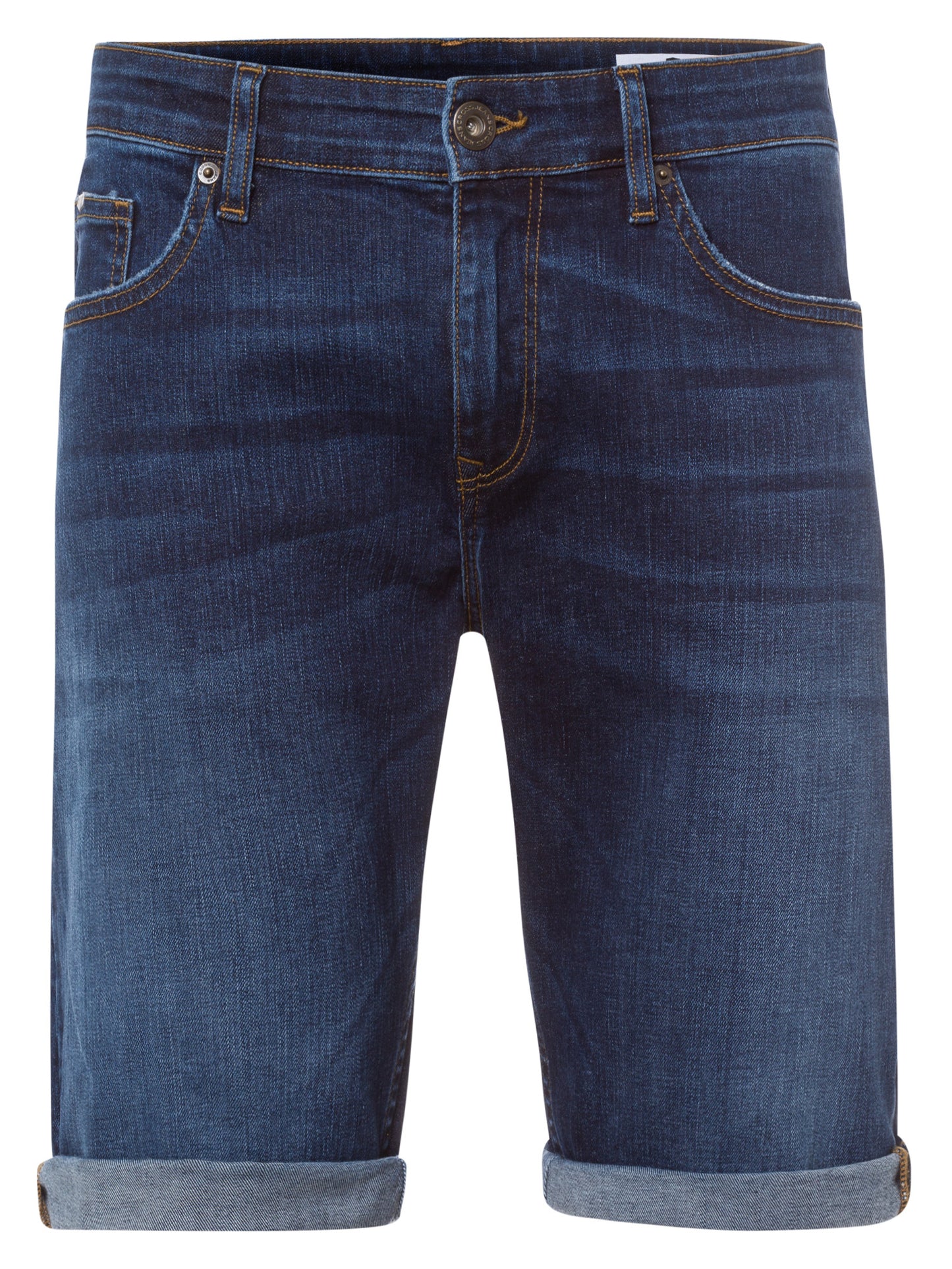 Leom Herren Jeans Regular Shorts dunkelblau