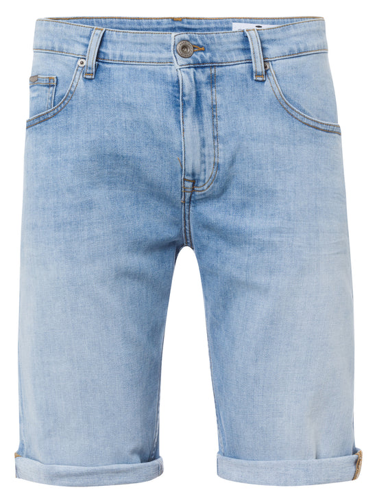 Leom Herren Jeans Regular Shorts hellblau