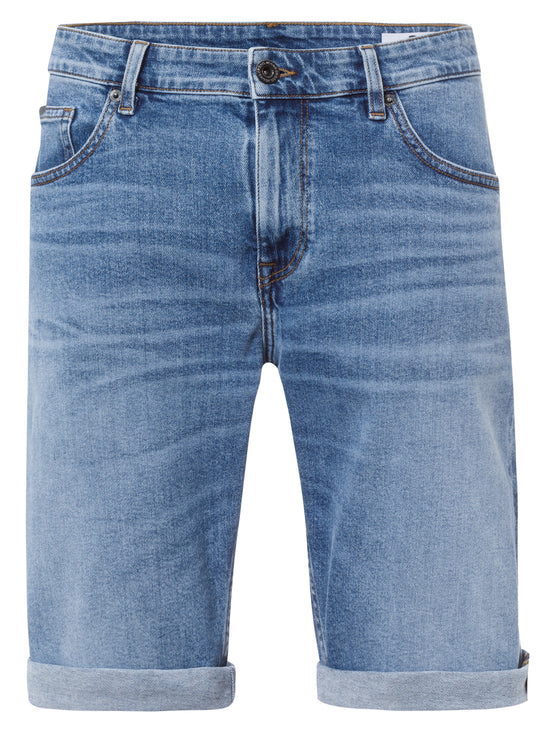 Leom men's jeans regular shorts light blue