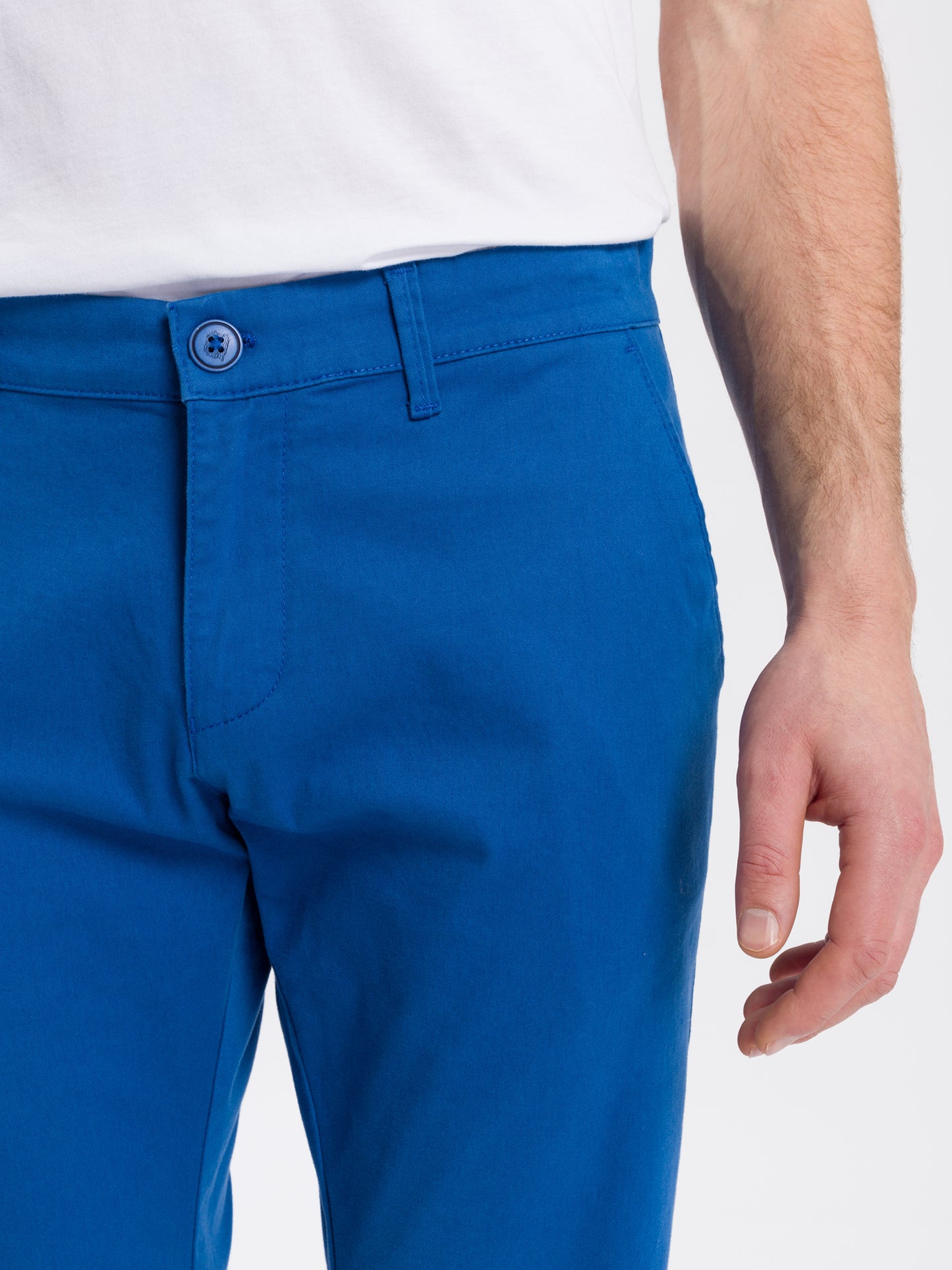 Leom Herren Jeans Regular Shorts indigo