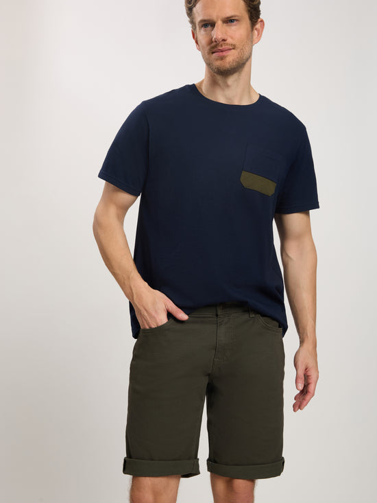 Leom men's jeans shorts regular in khaki