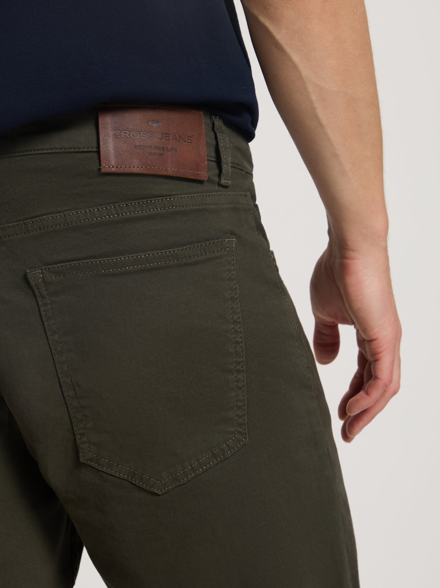 Leom men's jeans shorts regular in khaki