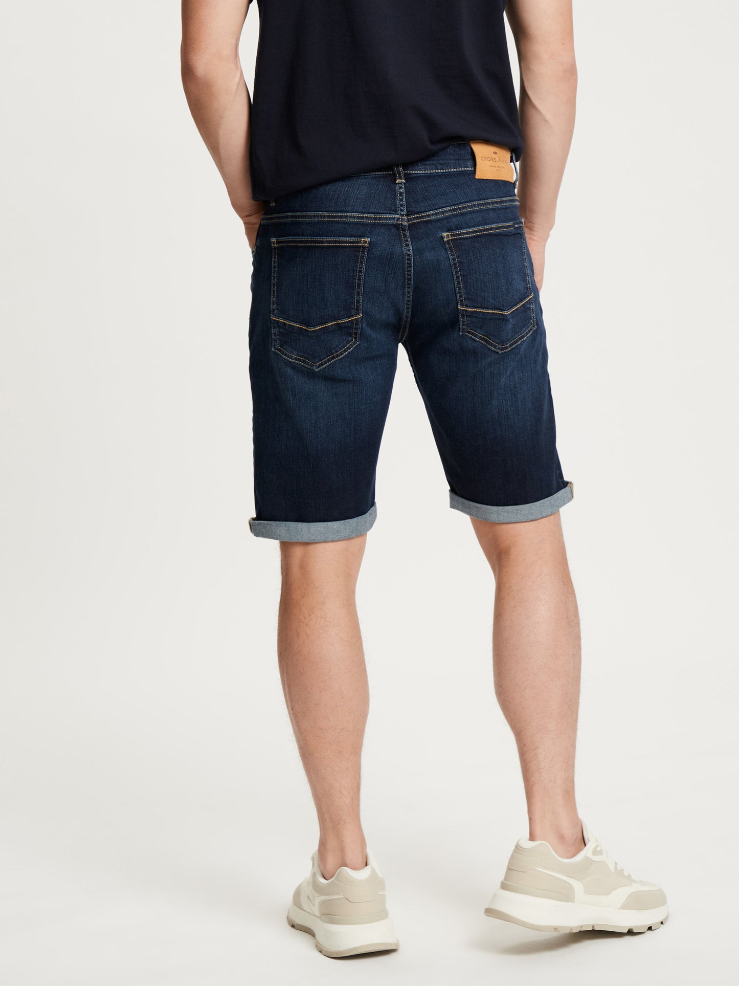 Leom Herren Jeans Shorts Regular dunkelblau