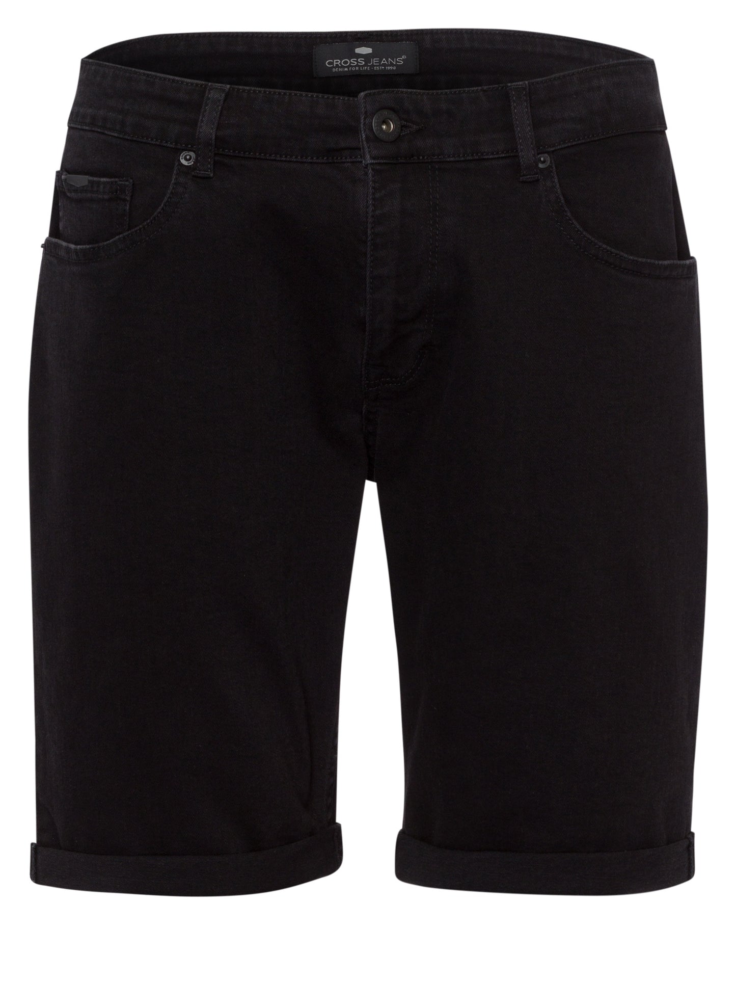 Leom Herren Jeans Shorts Regular schwarz