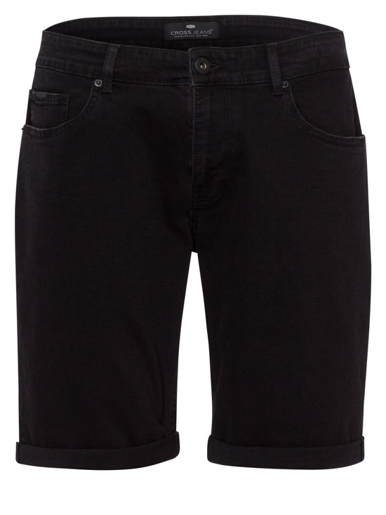 Leom Herren Jeans Shorts Regular schwarz