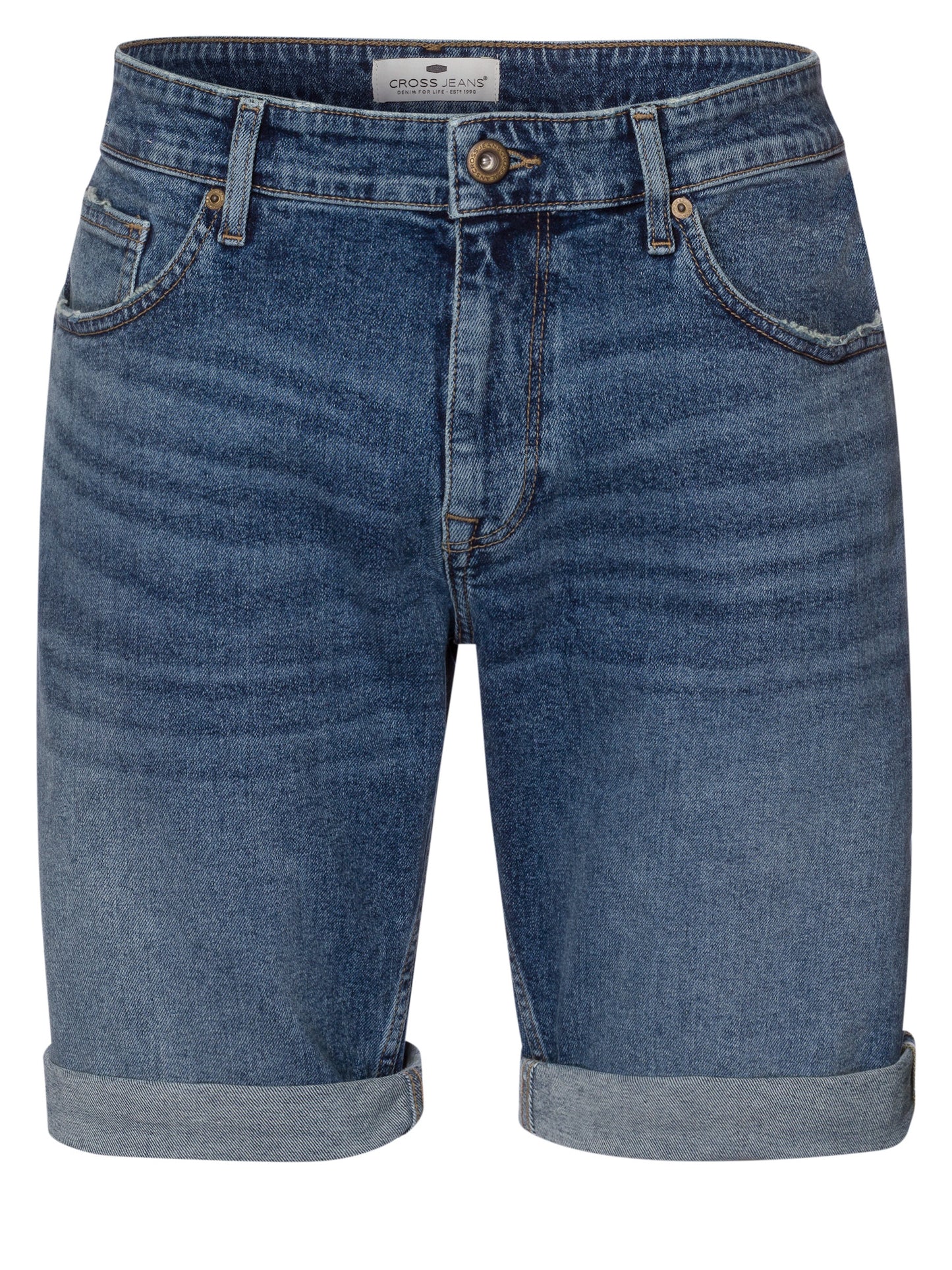 Leom men's jeans shorts regular medium blue