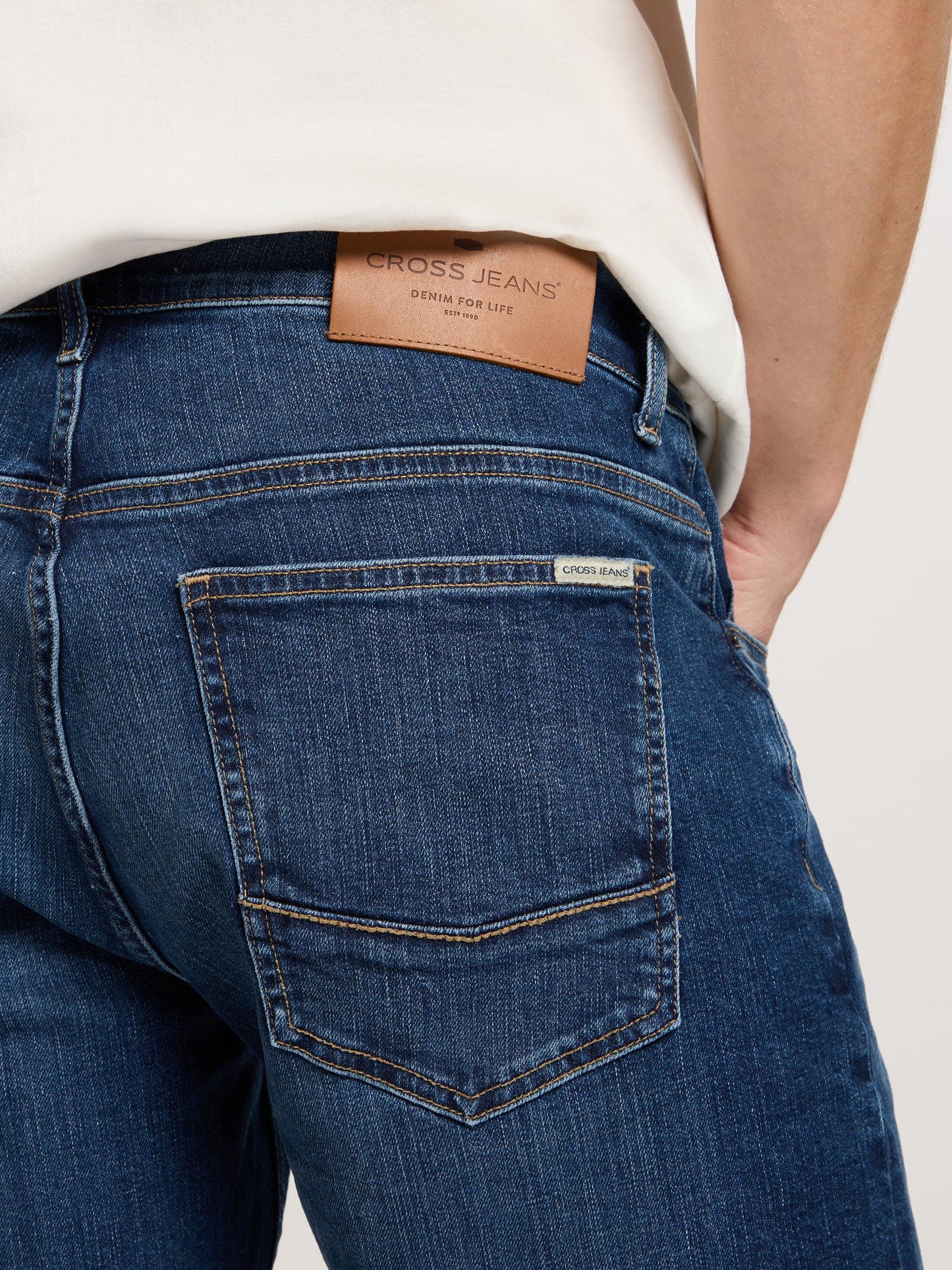 Leom men's jeans shorts regular dark blue