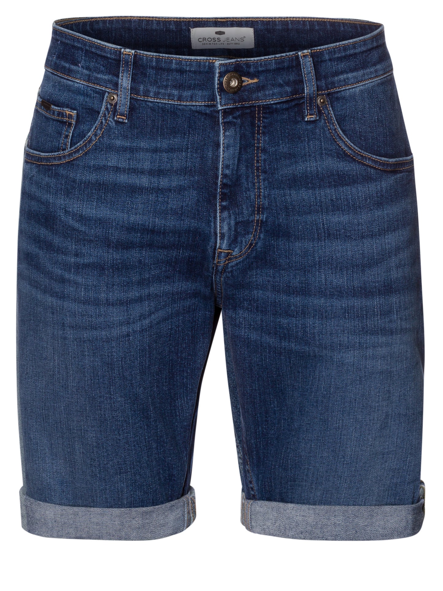 Leom men's jeans shorts regular dark blue