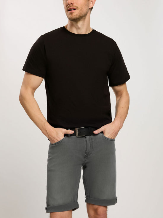 Leom Herren Jeans Shorts Regular dunkelgrau