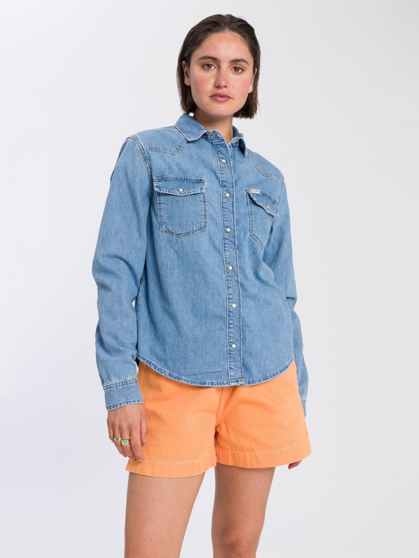 Women's denim jacket denim shirt blue