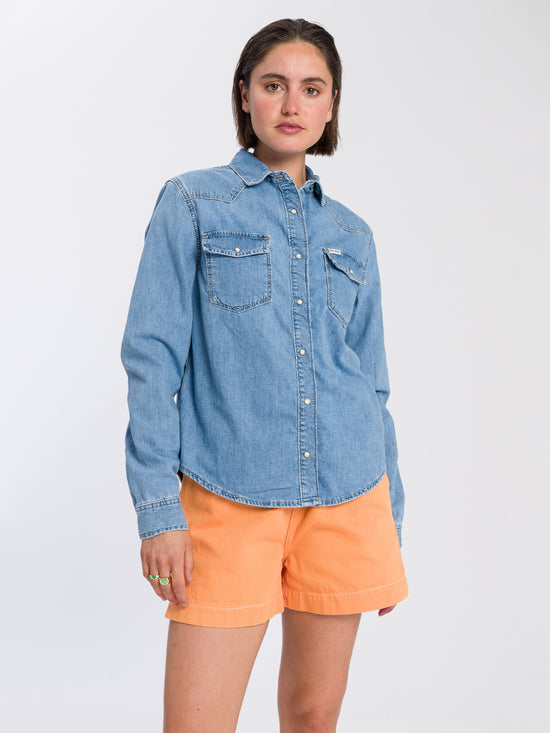 Damen Jeansjacke Denim Shirt blau