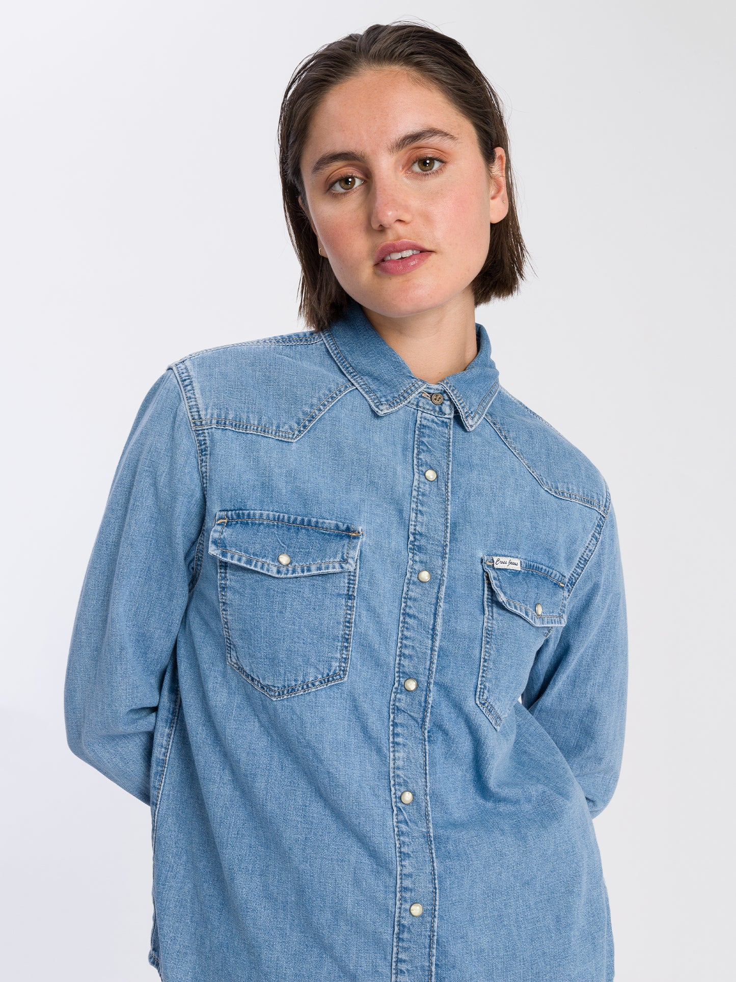 Damen Jeansjacke Denim Shirt blau