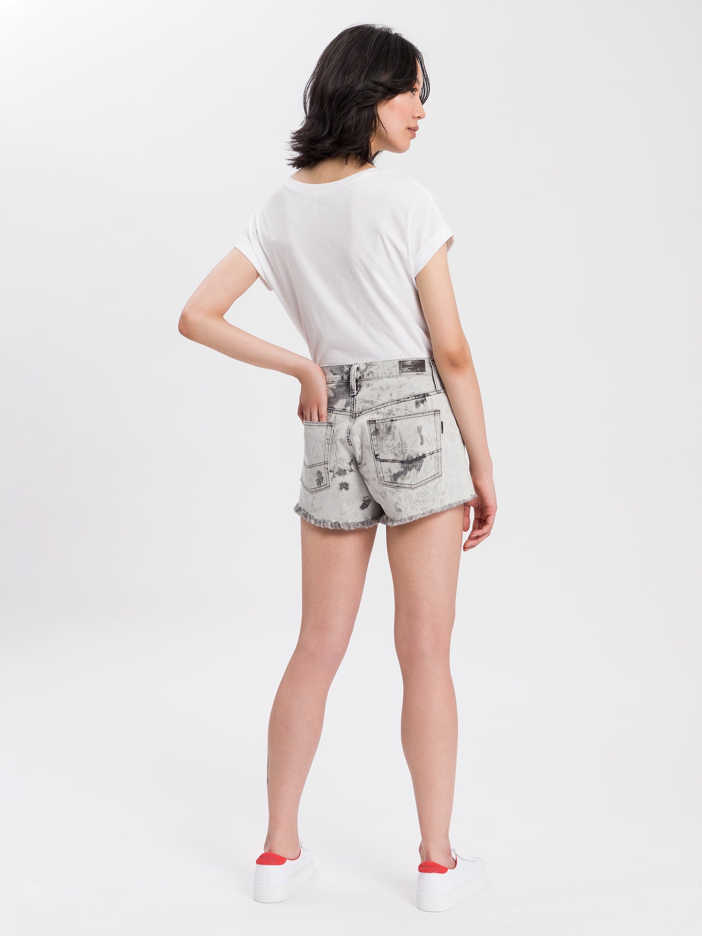 Women's denim shorts grey